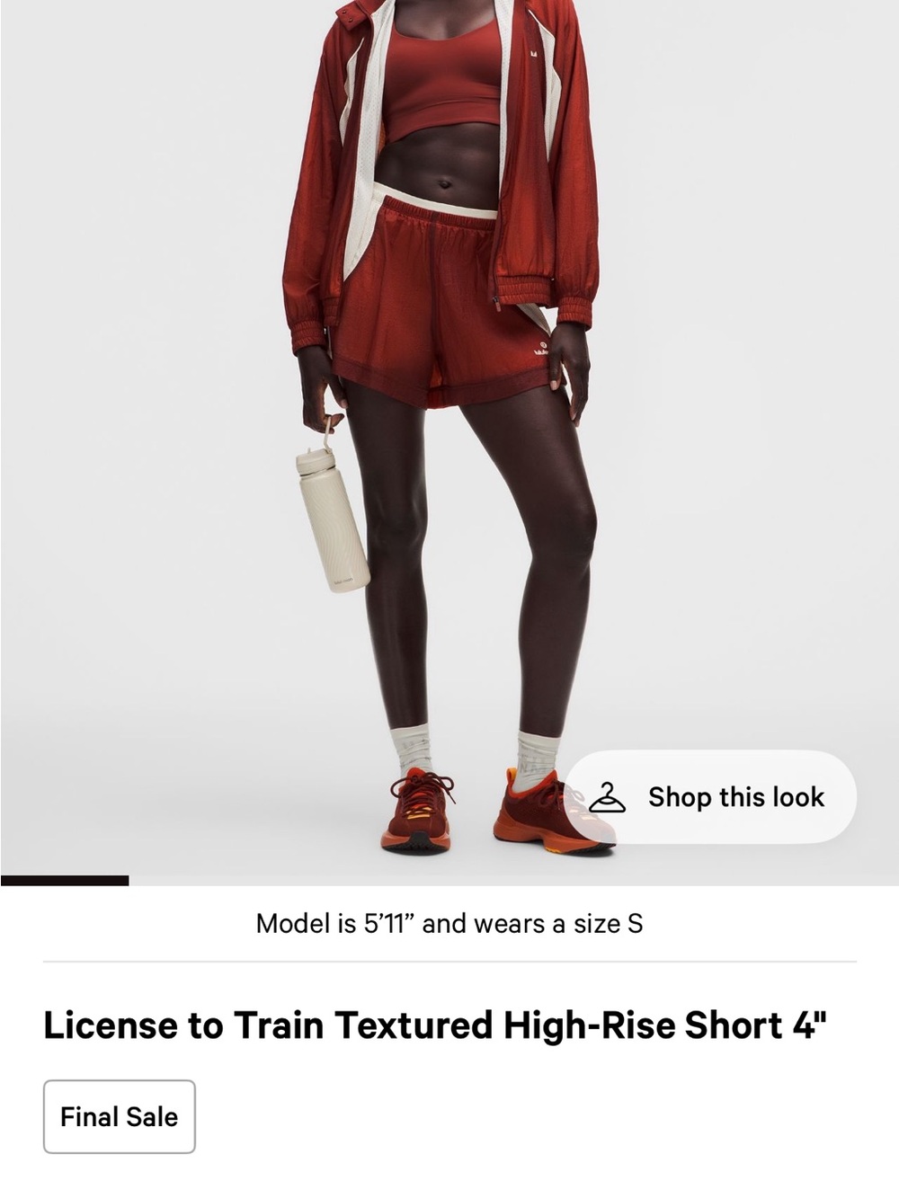 Lululemon License to Train Textured High-Rise Short 4” XL Cranberry Charm/LtIvor